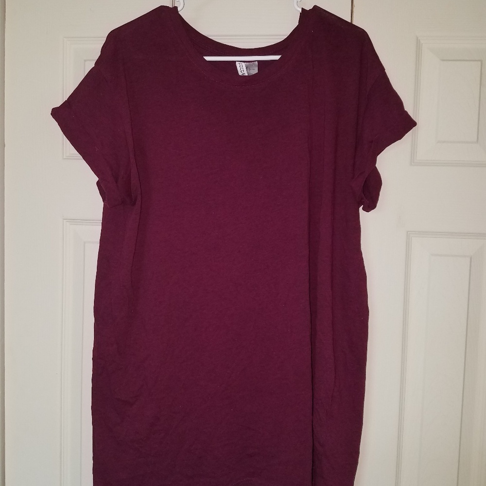 Burgundy t-shirt dress